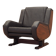 Leather armchair, Italian design, 1970s, production: Italy