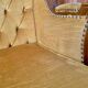 Shepherdess armchair velvet yellow mustard padded vintage