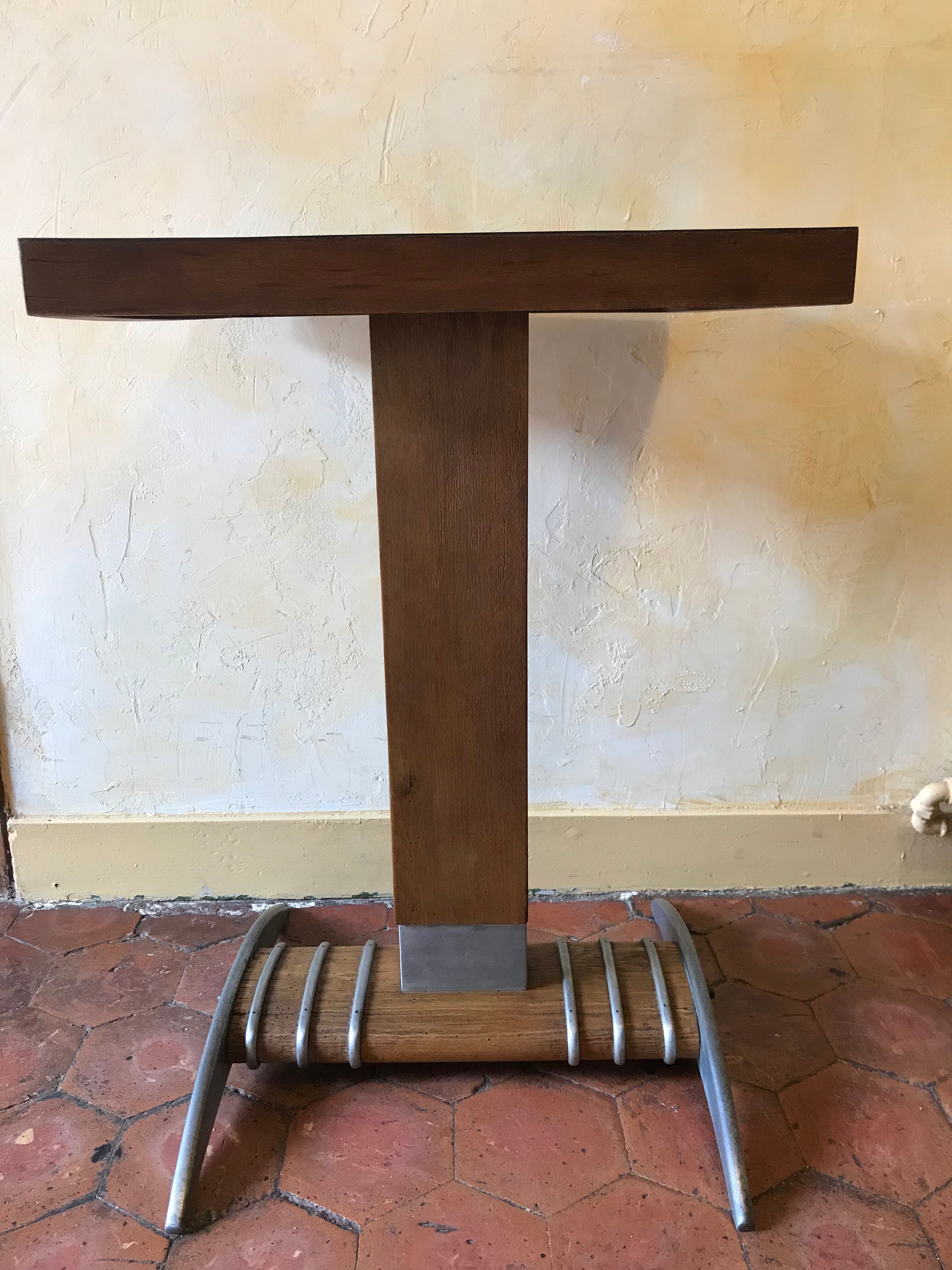 Old vintage wooden metal bistro table 40/50