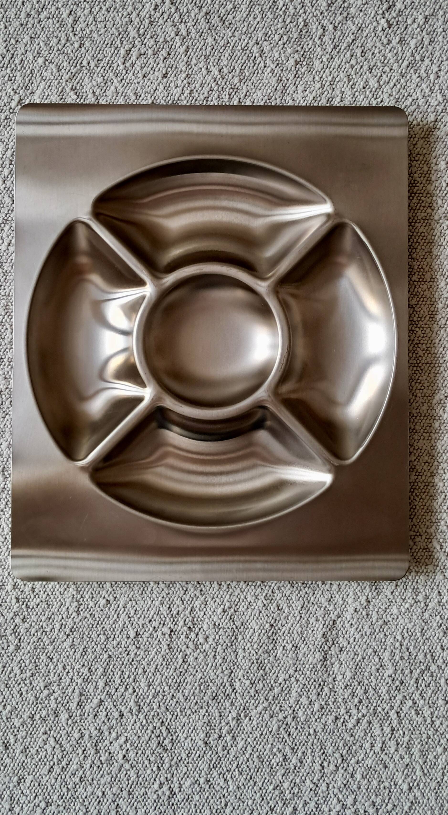 Plat/serviteur vintage en inox