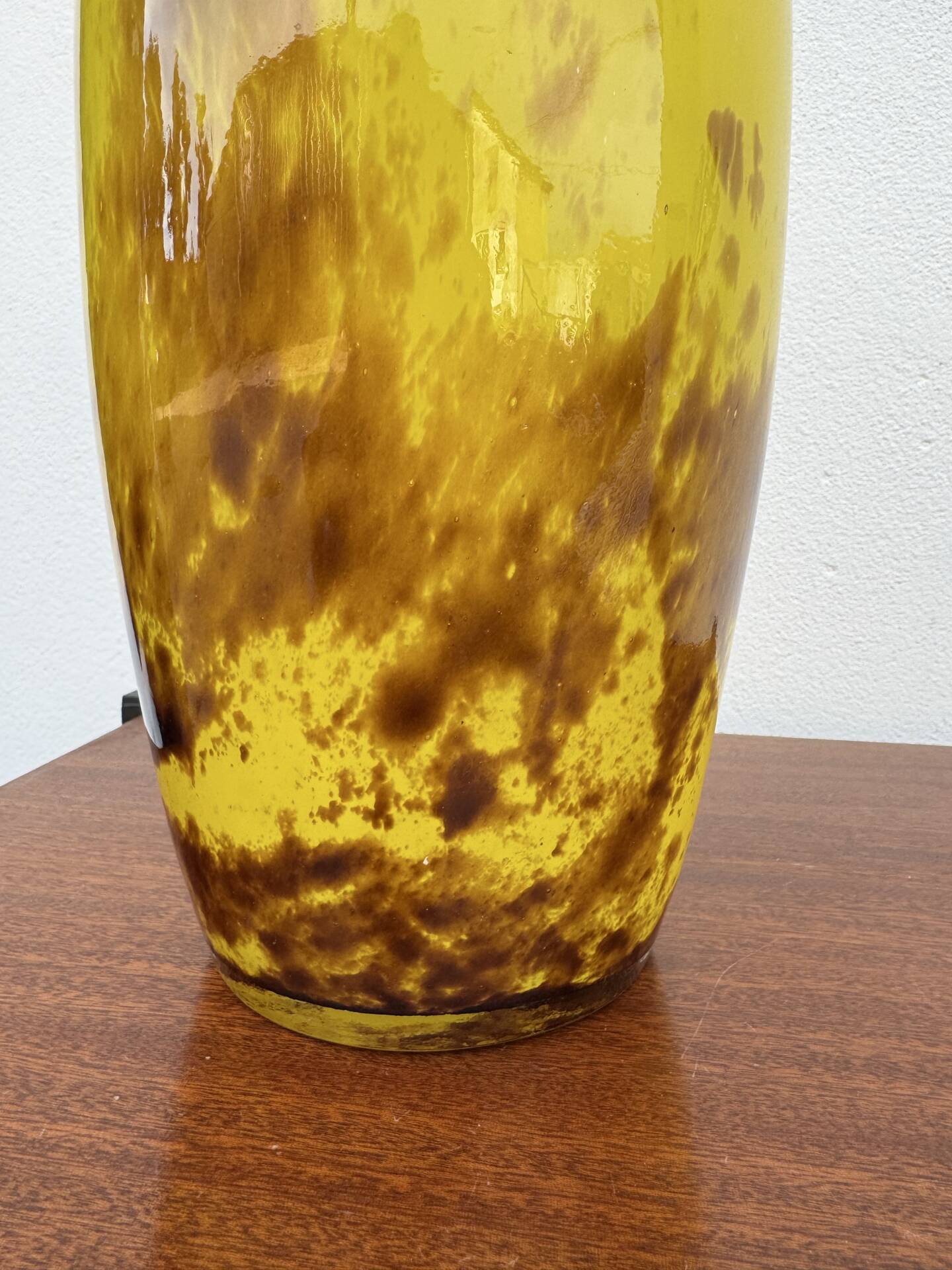 Large marbled yellow Art Deco vase