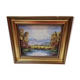 Peinture paysage de montagne de Isabelle Del Moral