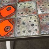 Seventies iron and ceramic coffee table