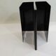 Black plexiglass magazine rack / vintage / 1980s