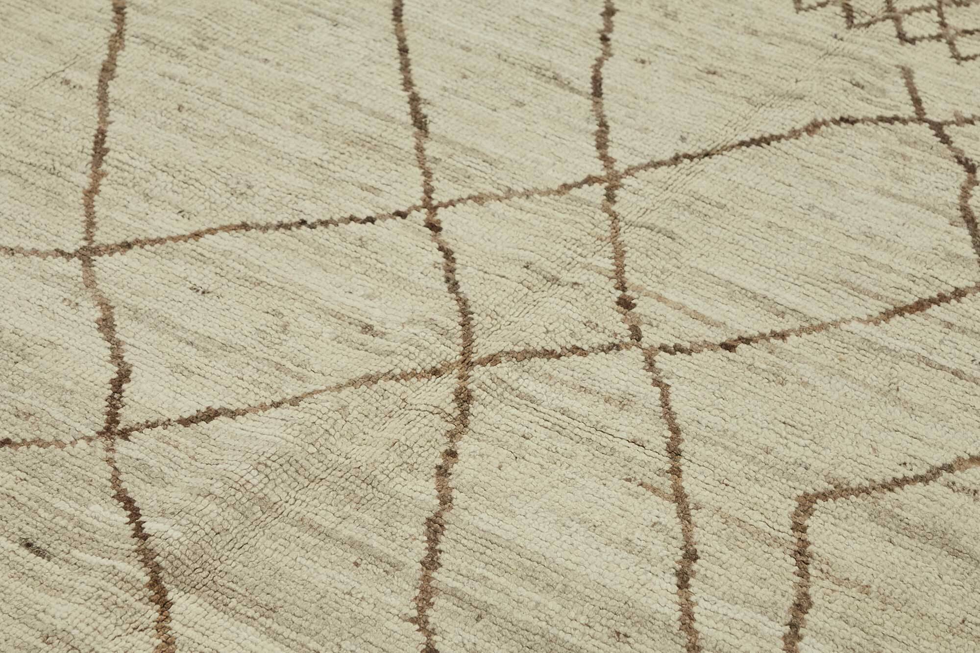 Hand-Knotted Tribal Unique 212 cm x 311 cm Beige Wool Carpet