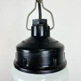 Industrial Bakelite Pendant Light with Milk Glass, 1970s