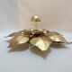 1970s 1980s Hollywood Regency Masca Gold Leaf Metal Flower Wall Sconce