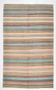 4x7 Pale Orange & Mint Green Striped Wool Kilim Rug, Washable Rug,126x210Cm