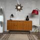 Vintage Scandinavian enfilade with metal legs.