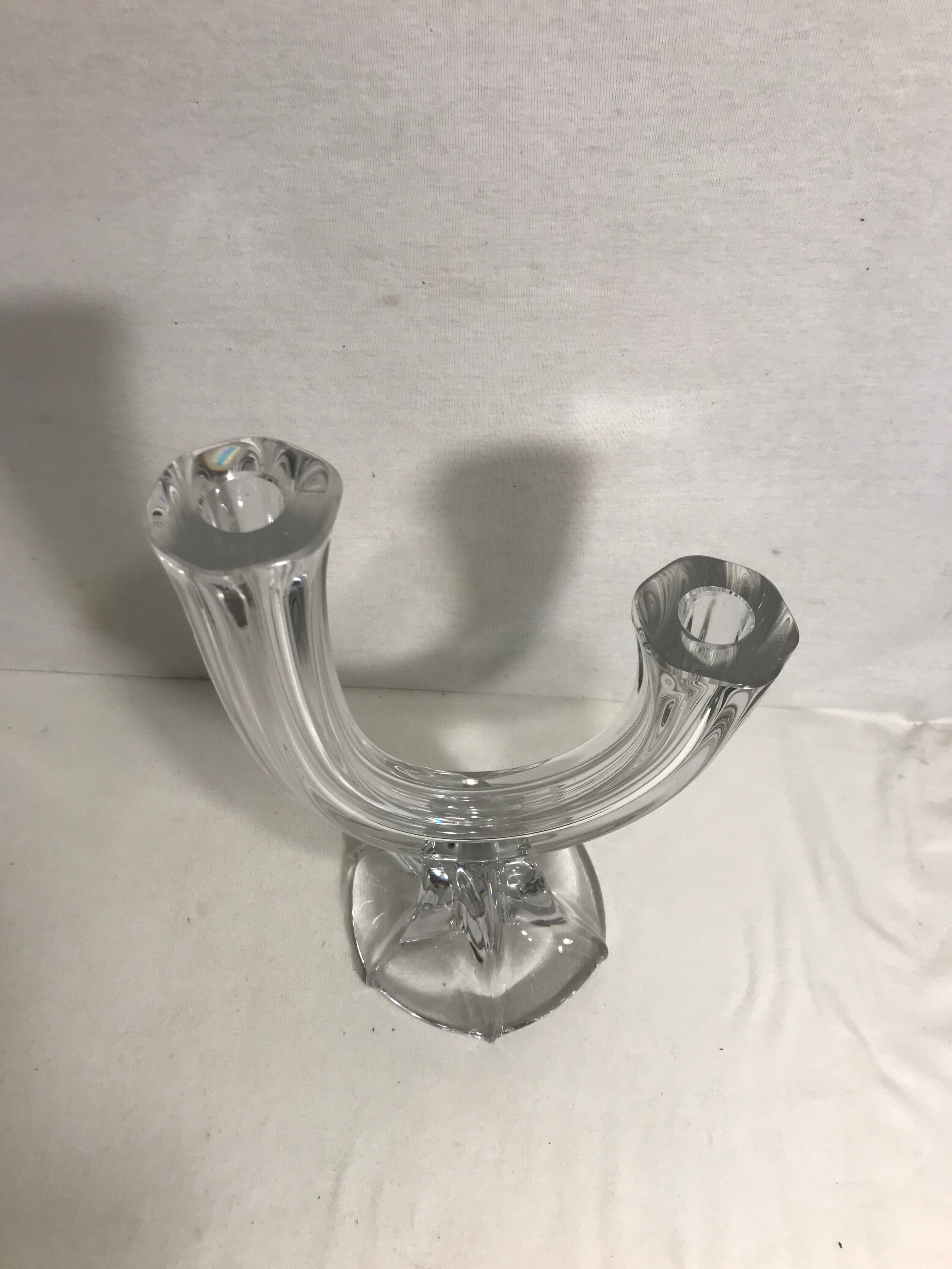 Former candlestick 2 lights crystal