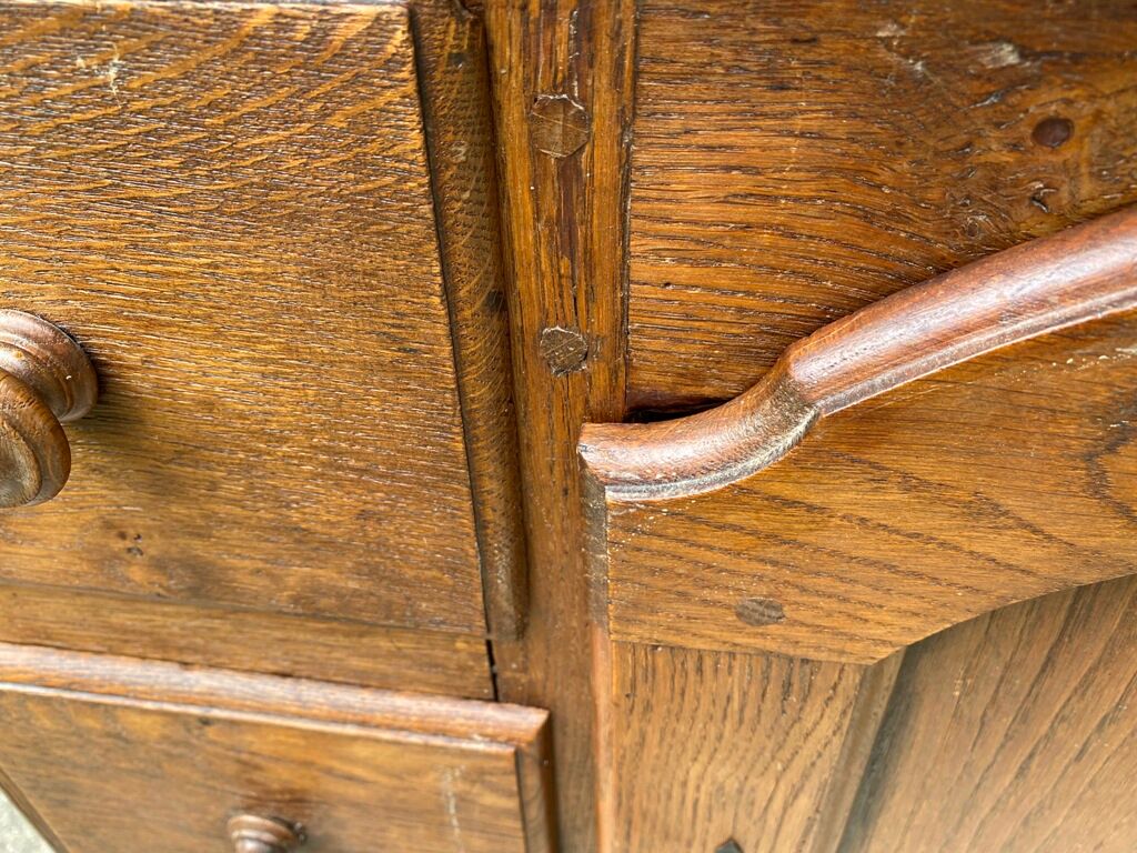 Buffet solid oak storage cabinet 1 door 6 drawers
