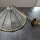 Old large Art Deco pendant lamp with mother-of-pearl and glass shade