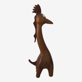 Jouet bois girafe vintage teck scandinave 1960-70