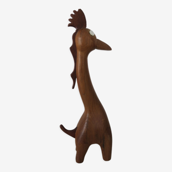 Toy wood giraffe vintage scandinavian teak 1960-70
