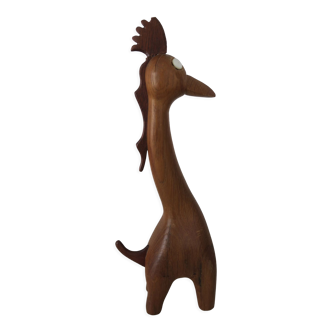 Jouet bois girafe vintage teck scandinave 1960-70