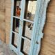 Art Deco mirror in Burmese teak