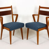 Ash & walnut dining chairs from Jitona Sobeslav, 1950