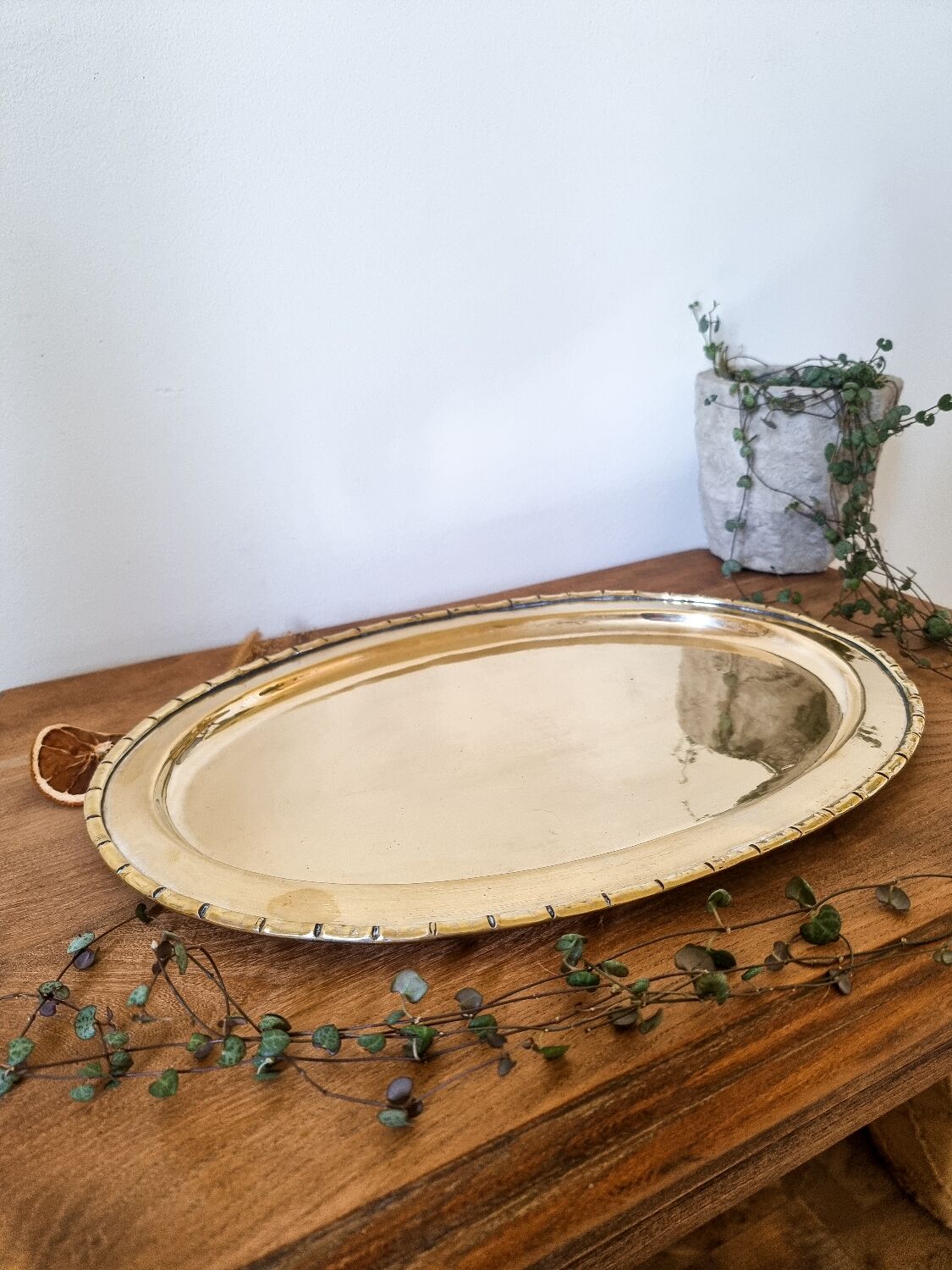 Vintage gold metal tray