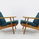 1960s Hans J. Wegner Pair of GE 290 Armchairs in Oak for Getama, Denmark