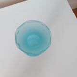 Small opaline vase turquoise blue