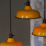 Abat jour émaillé lampe industrielle jaune