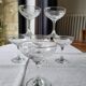 6 engraved champagne glasses
