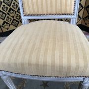 Suite of 6 louis XVI style chairs yellow velvet