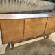 Art deco marquetry 4-door sideboard in walnut from the 1950s