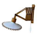 Lampe applique liseuse accordéon bois