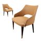 Pair of vintage armchairs from the 50s-60s in ebony wood, brass, with padded seats.