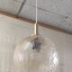 70's amber glass and brass suspension design