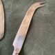 Cheese cutlery with silver-plated bamboo handle.