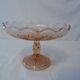 Compotier fruit cup molded glass rosaline art deco