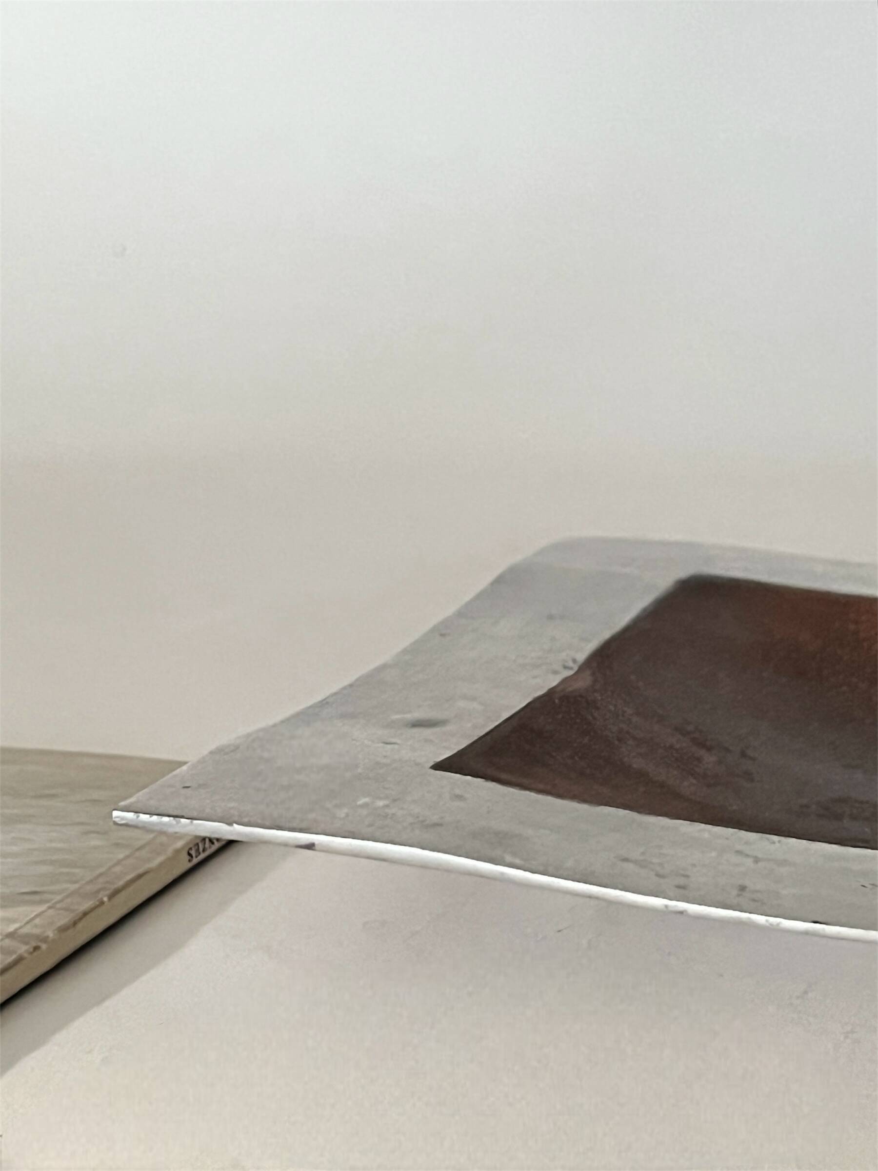 Large brushed metal (aluminum) pocket, 20th century design
