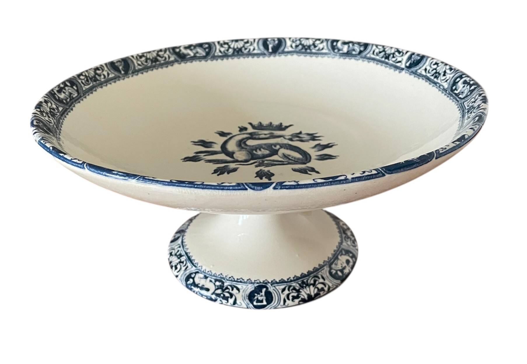 Antique compote dish in earthenware from Salins-lès-Bains (Jura)