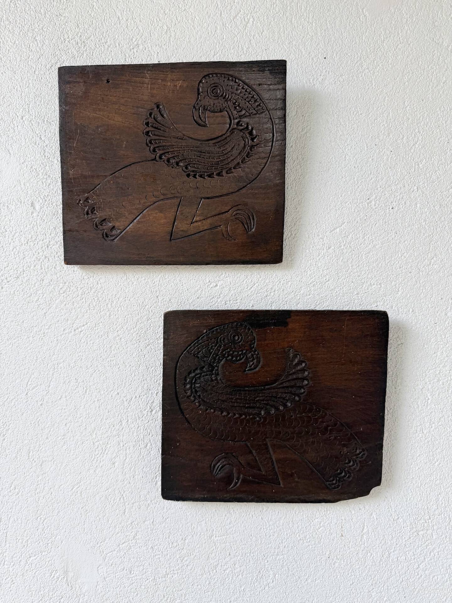 Sculpture gravée sur bois ancien 1900