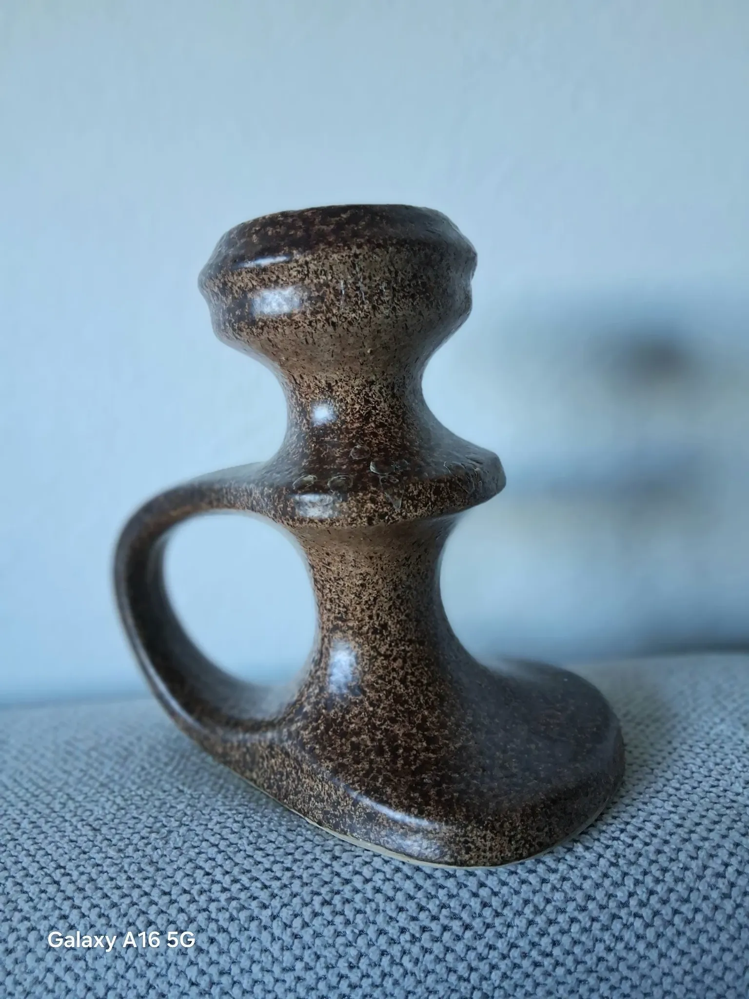 Vintage Modernist Candle Holder Signed Bastien Quimper.