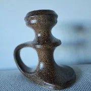 Vintage Modernist Candle Holder Signed Bastien Quimper.