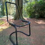 Set of four black highback dining chairs,  1970s