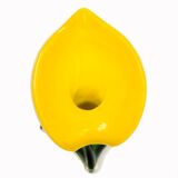 Vase soliflore forme arum arôme vert jaune verre Murano ⋆ Brocante Chic