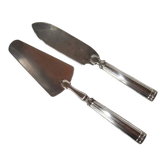 Cake service covered knife shovel Silver metal art deco hallmark