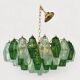 Chandelier en verre Murano vert avec cadre en métal doré de Simoeng