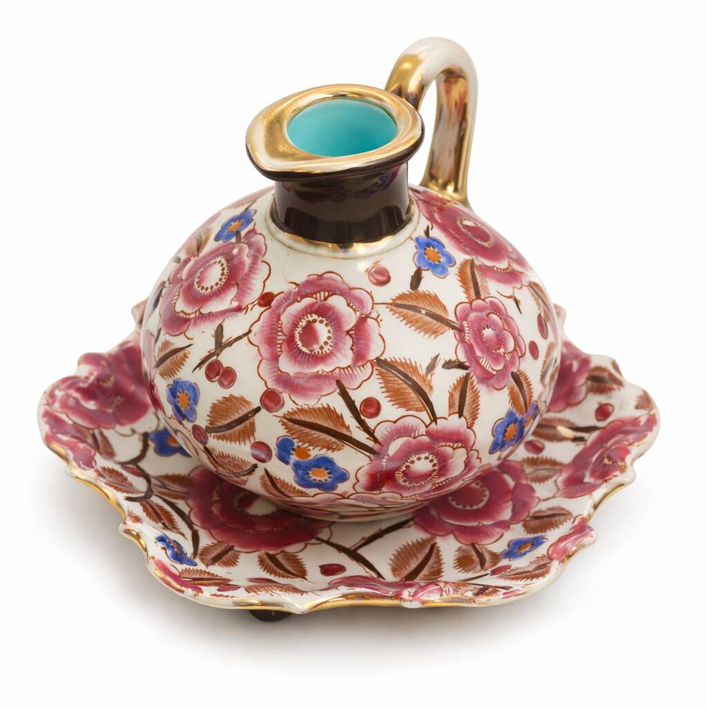 Vase-pitcher and its Art Deco display stand, Raymond Chevallier for Boch Frères