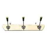 Vintage wooden wall coat rack - 3 hooks