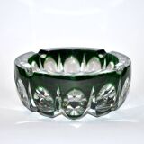 Saint-Louis crystal ashtray with green lining Overlay Ambassador model