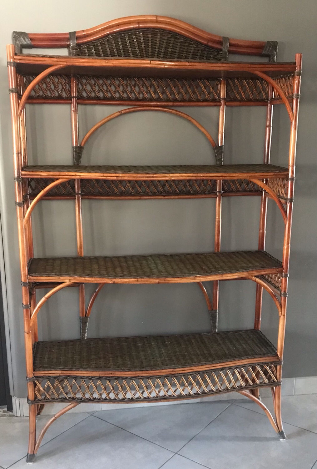 Rattan shelf