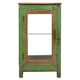 Showcase on patinated wooden legs