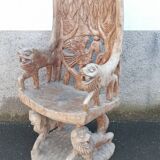 African wooden seat - tribal art from Benin