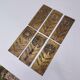Six cleanliness plaques, flower design, brass.