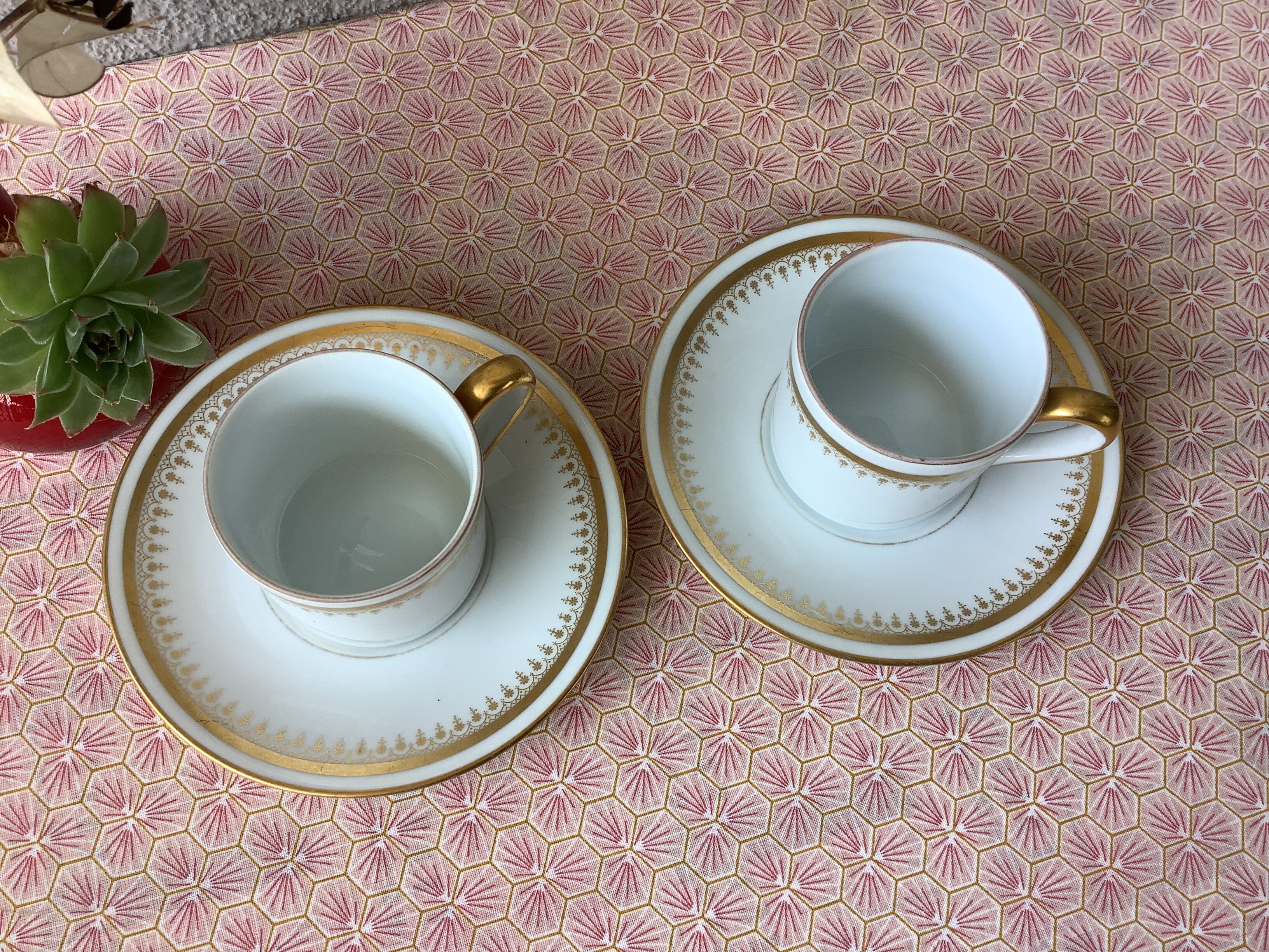 Cerabel porcelain cups from Baudour Belgium